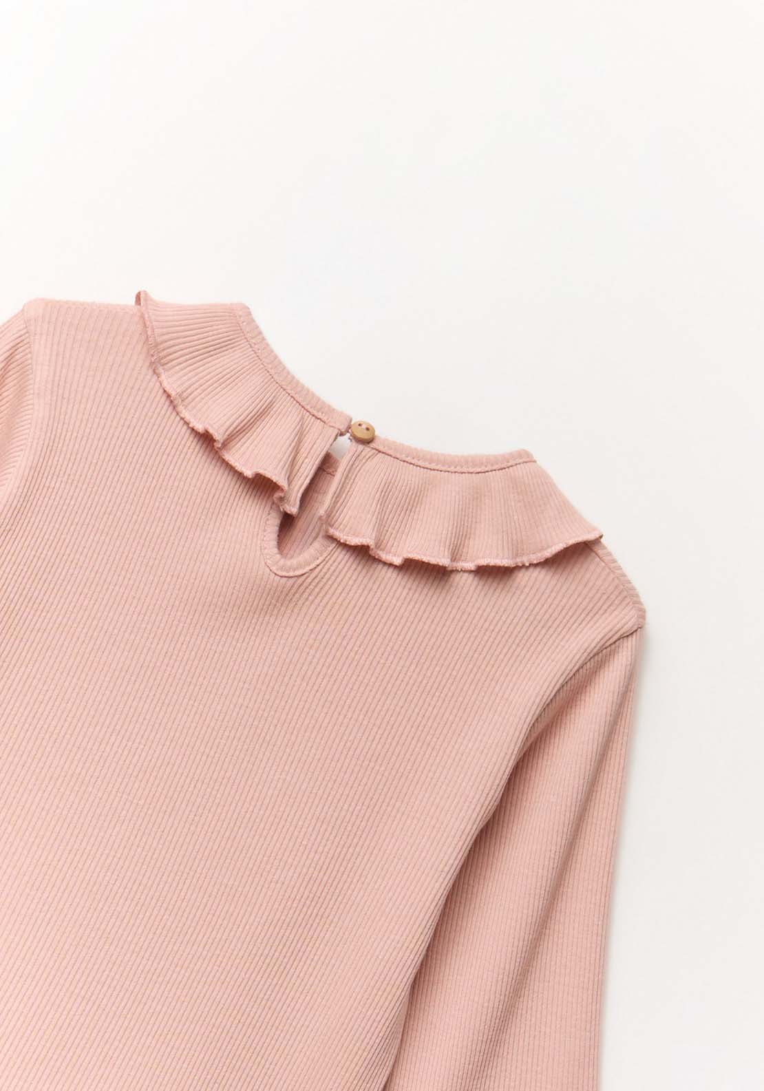 Ruffle Neck Top - Pink