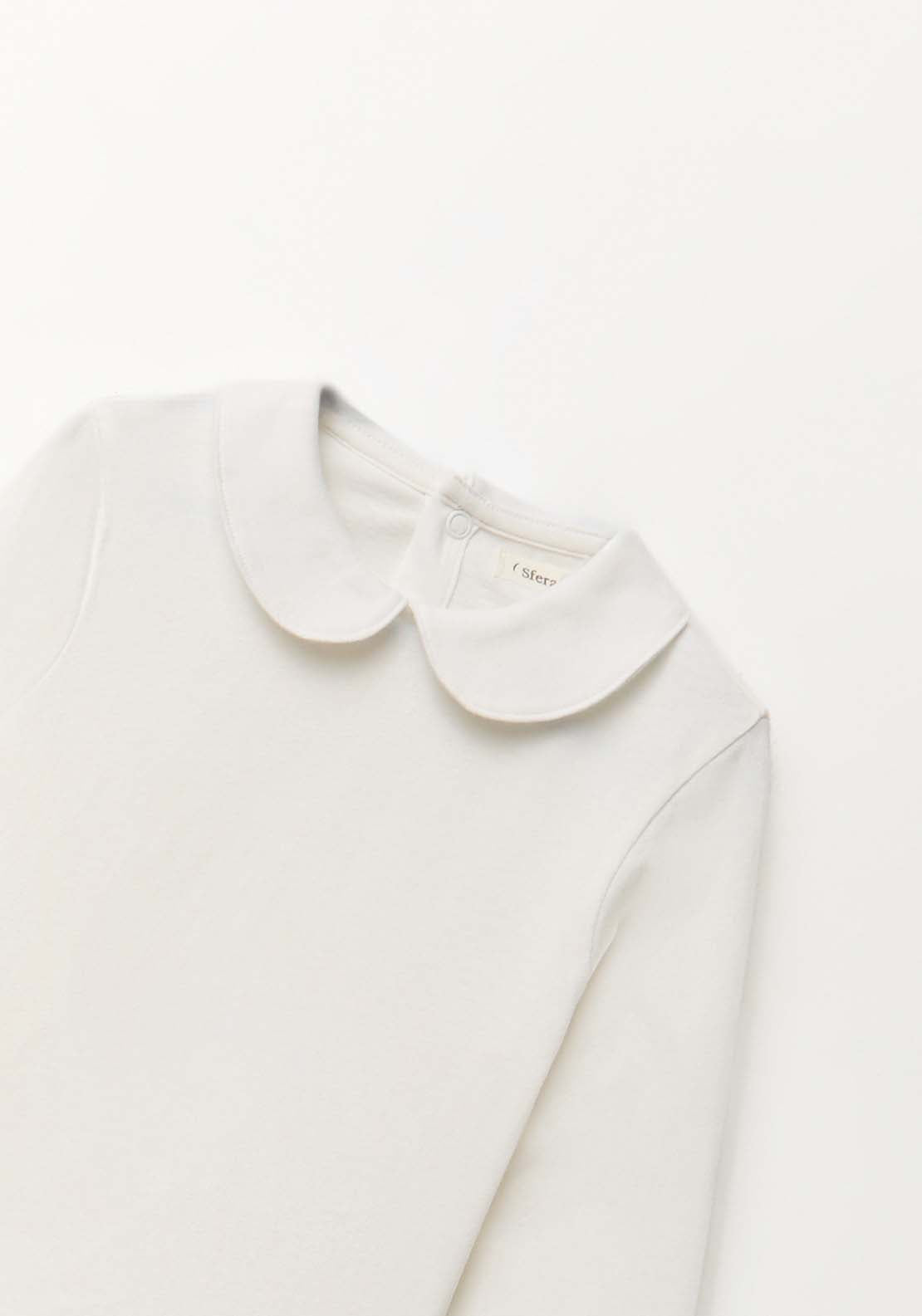 Peter Pan Collar Long-Sleeved T-Shirt - White