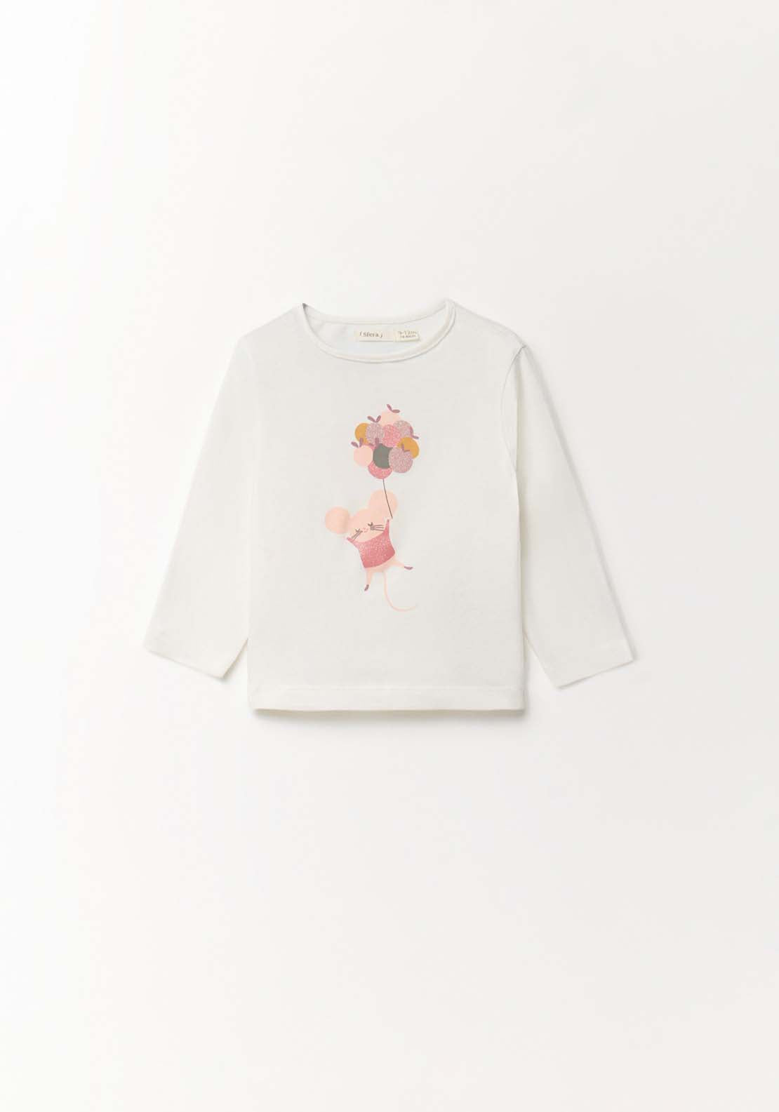 Little Mouse Long Sleeved T-Shirt - White
