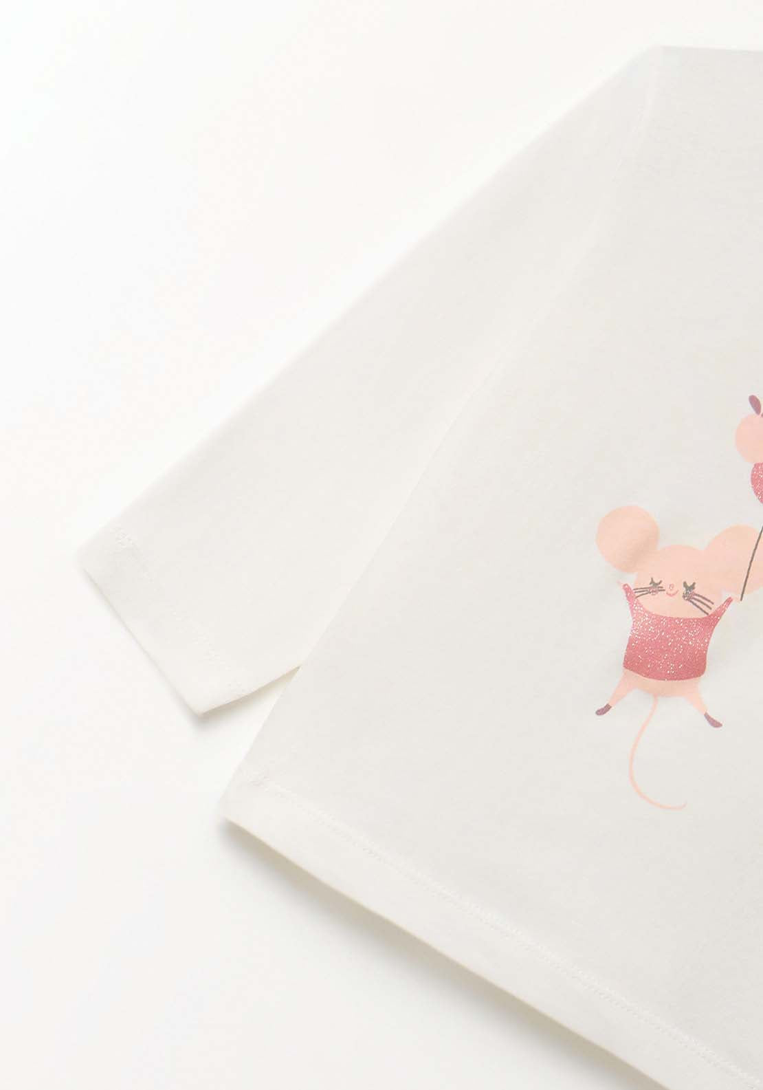 Little Mouse Long Sleeved T-Shirt - White