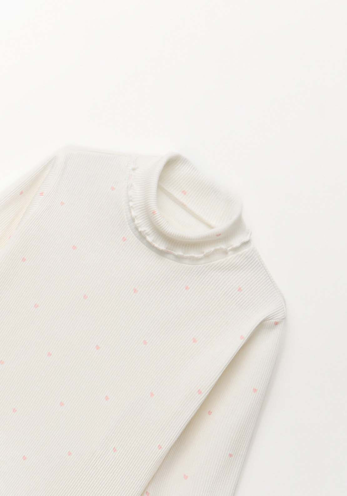 High Neck Long-Sleeved T-Shirt - White