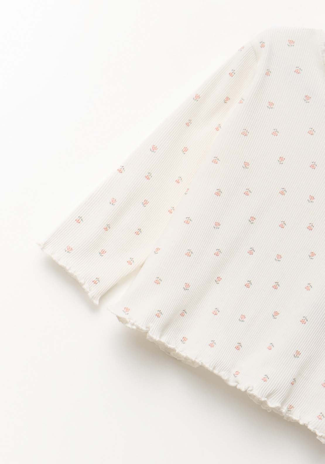 High Neck Long-Sleeved T-Shirt - White