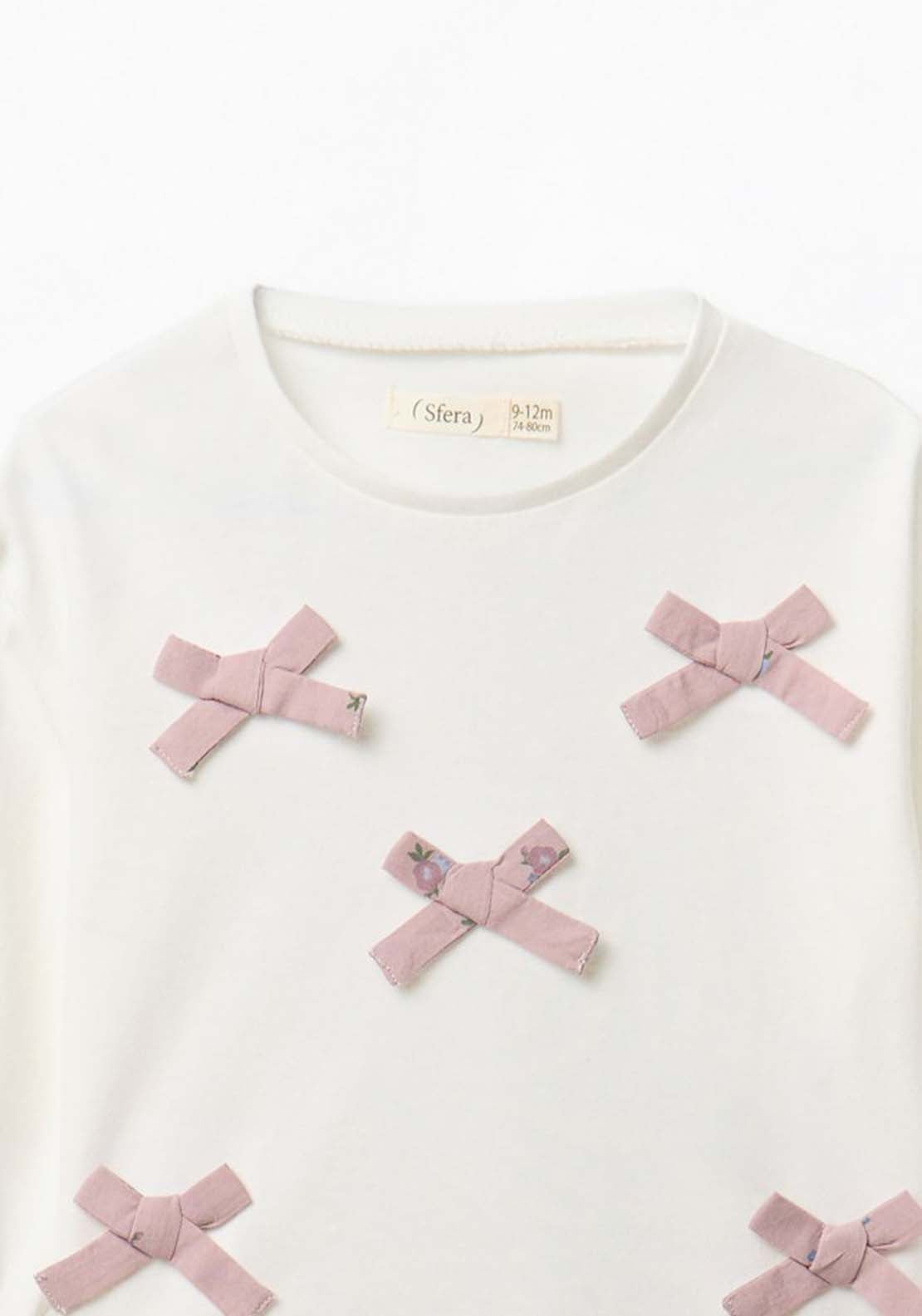 T-Shirt With Bows - White