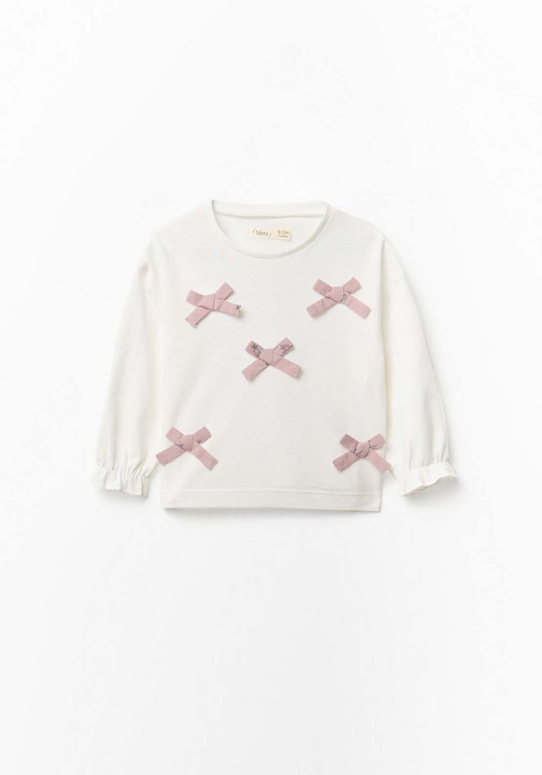 T-Shirt With Bows - White