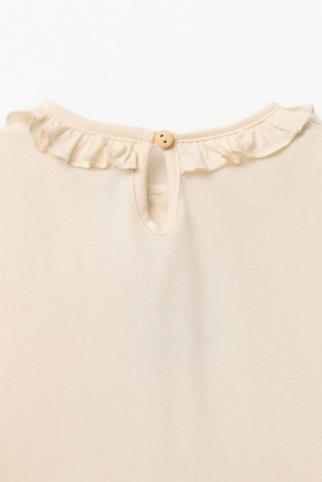 Long Sleeved T-Shirt With Sheep Design - Cream