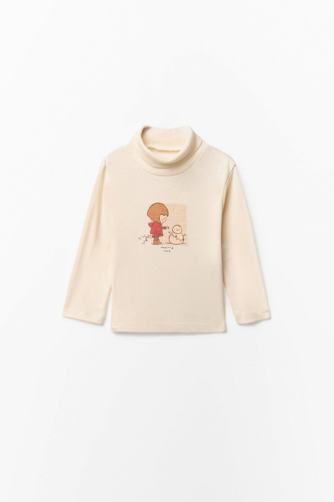 Sfera Printed T-Shirt With High Neck - White 1 Shaws Department Stores