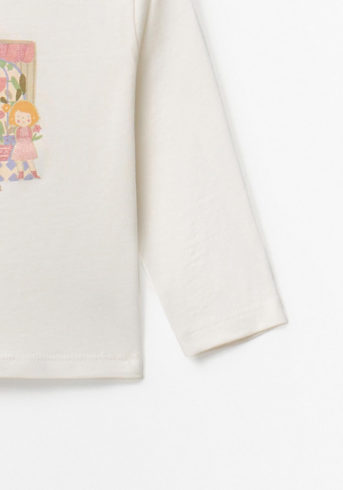 Long Sleeve Florist T-shirt - White