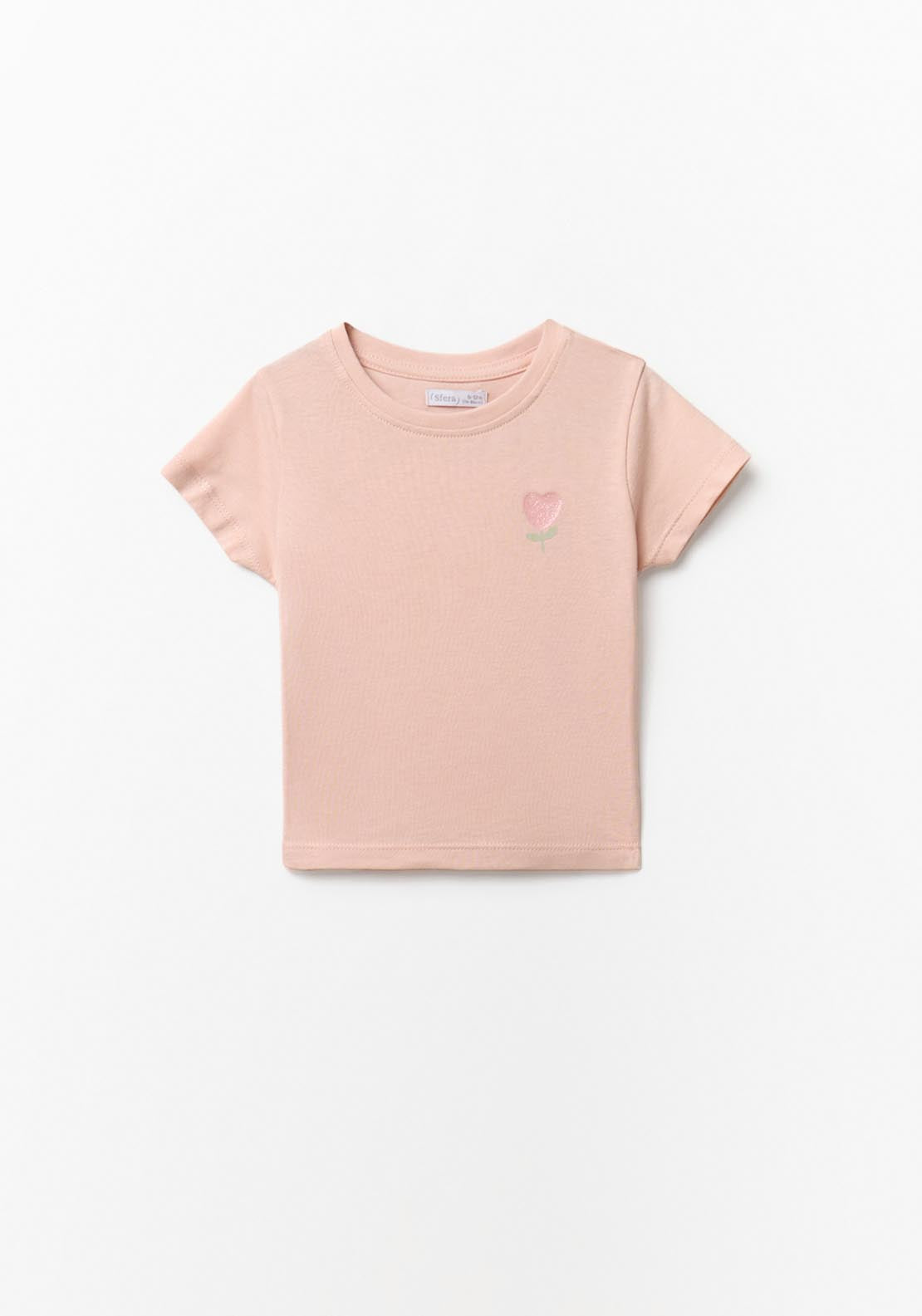 Sfera Plain Basic Round Neck T-shirt - Pink 1 Shaws Department Stores