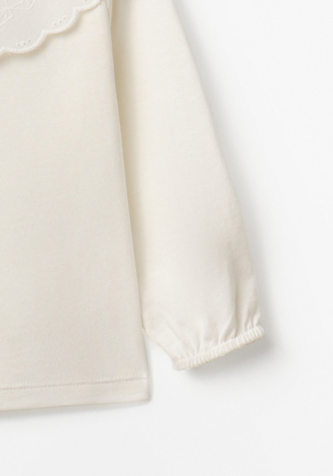 Plain T-Shirt with Collar Detail - White
