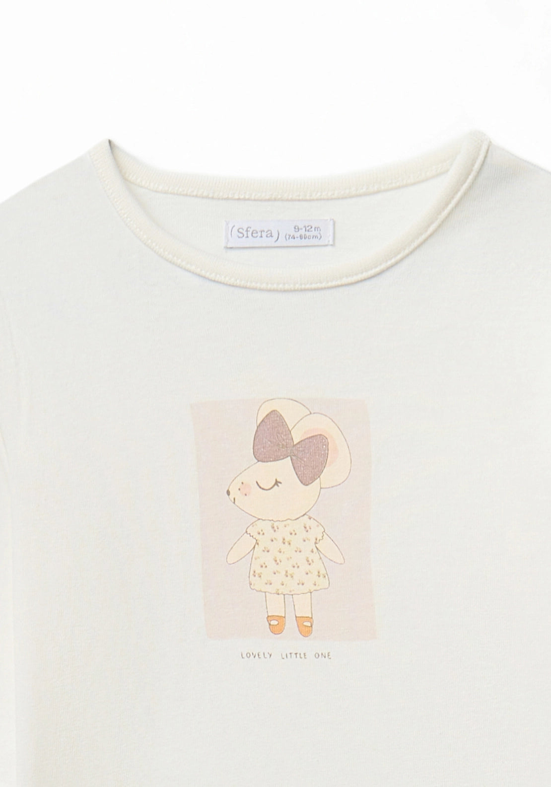 Mouse Graphic Print Top - White