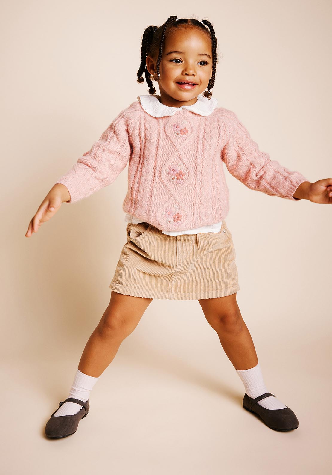 Sfera Embroidered sweater - Pink Light 1 Shaws Department Stores