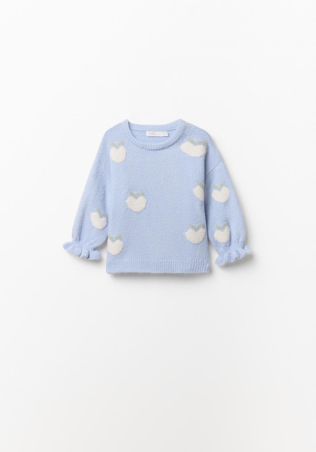 Sfera Heart Bouclé Sweater - Blue 1 Shaws Department Stores
