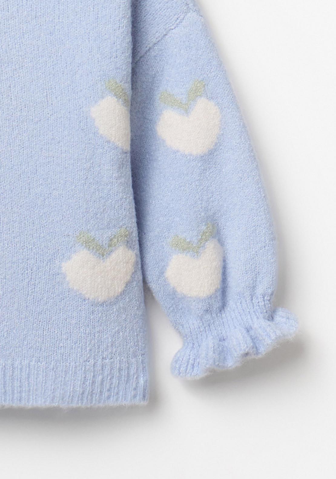 Sfera Heart Bouclé Sweater - Blue 2 Shaws Department Stores