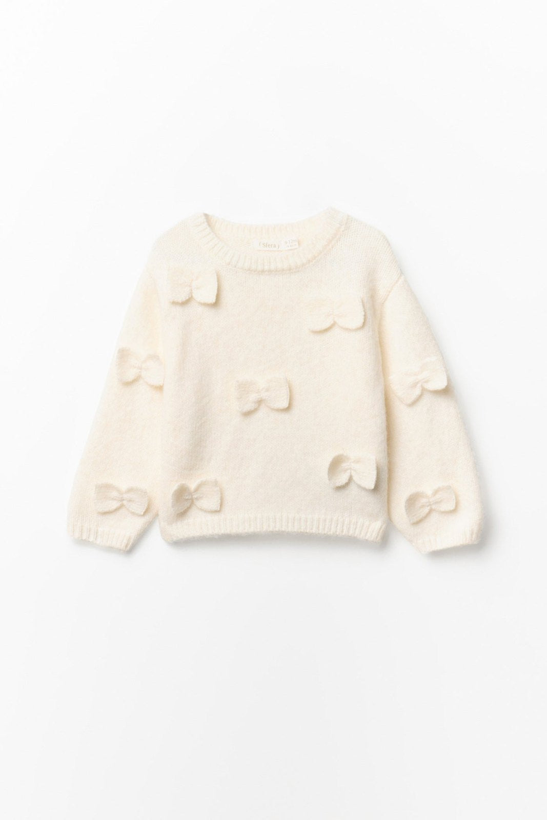 Sfera Knit Sweater With Bows - Red 1 Shaws Department Stores