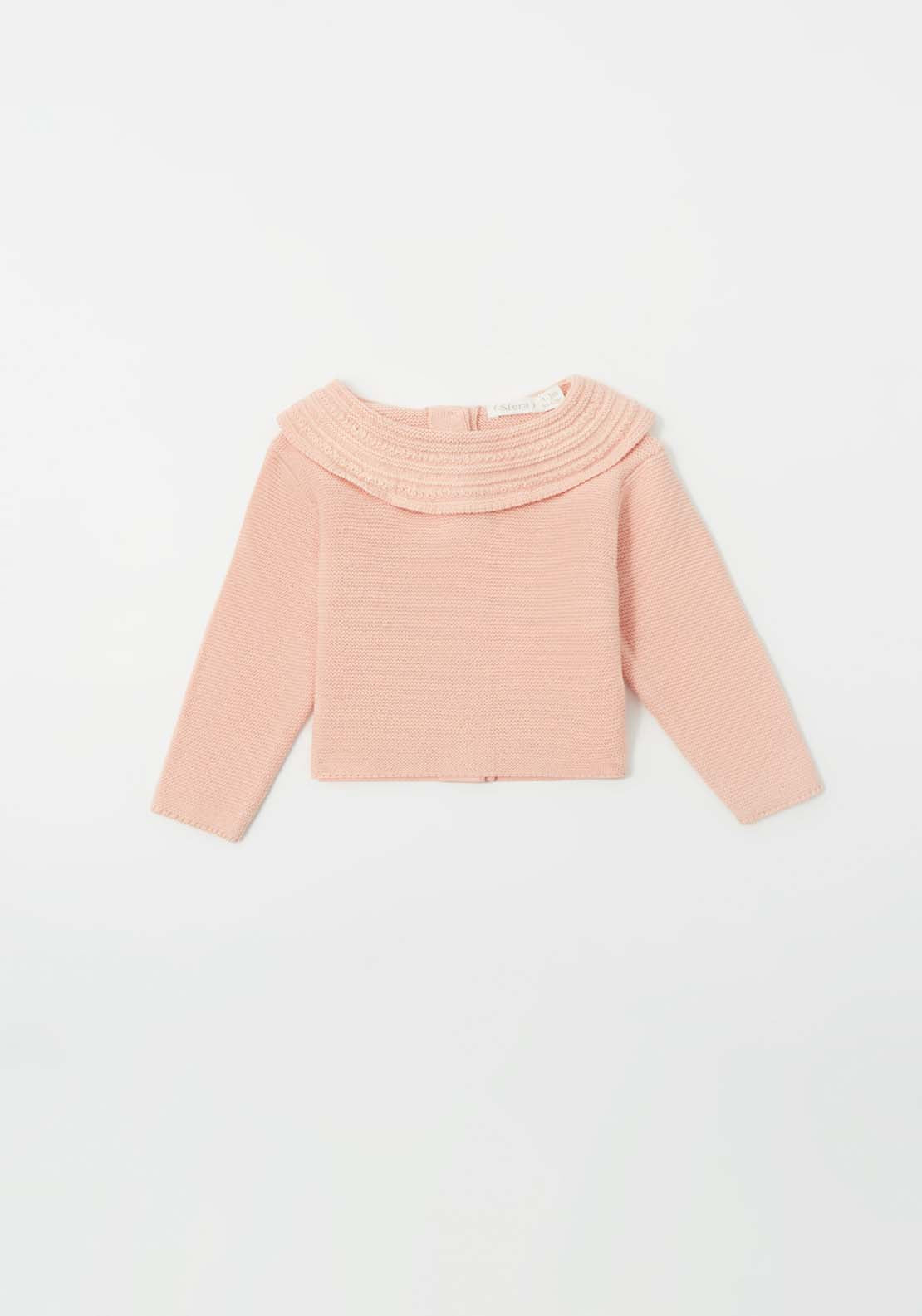 Sfera Ruffle Neck Knit Top - Pink 1 Shaws Department Stores