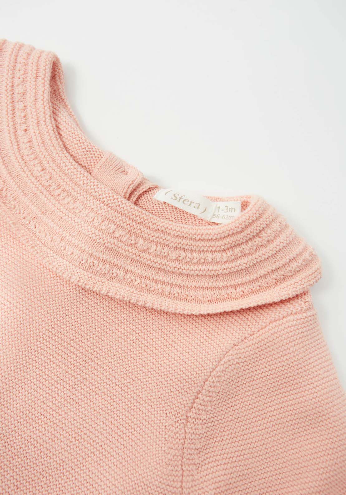 Sfera Ruffle Neck Knit Top - Pink 3 Shaws Department Stores