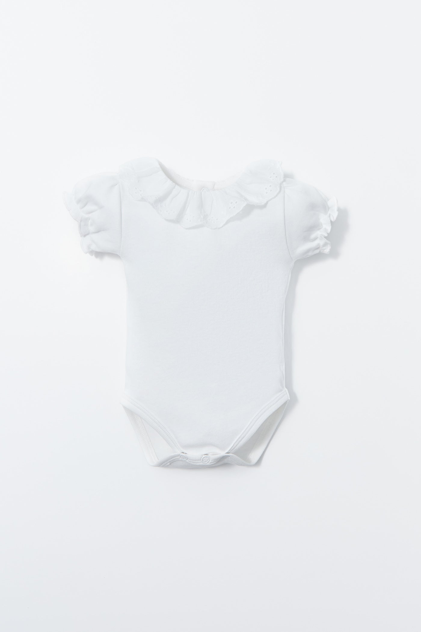 Sfera Embroidered collar romper - White 1 Shaws Department Stores