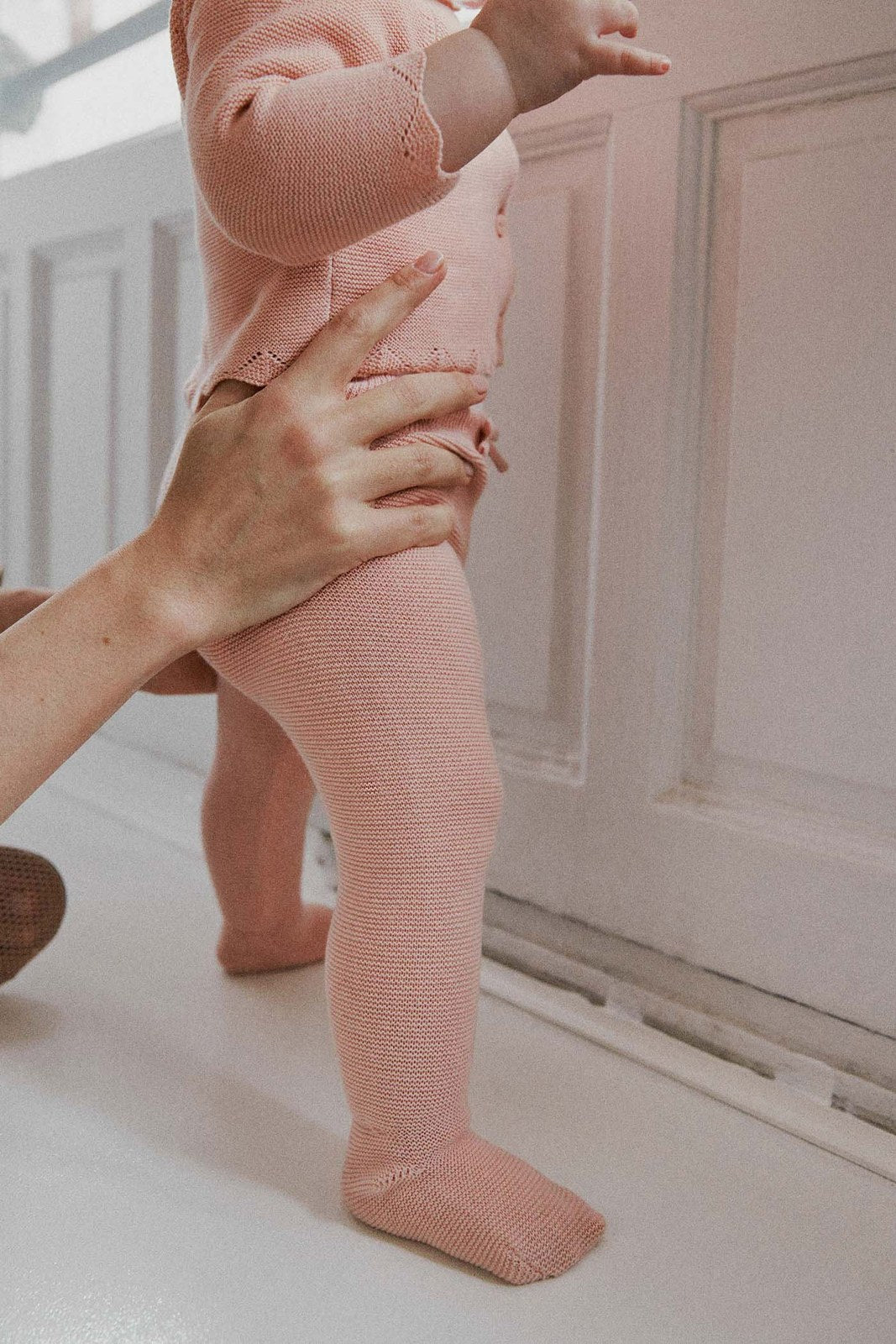 Sfera Tricot footed leggings set - Pink 2 Shaws Department Stores