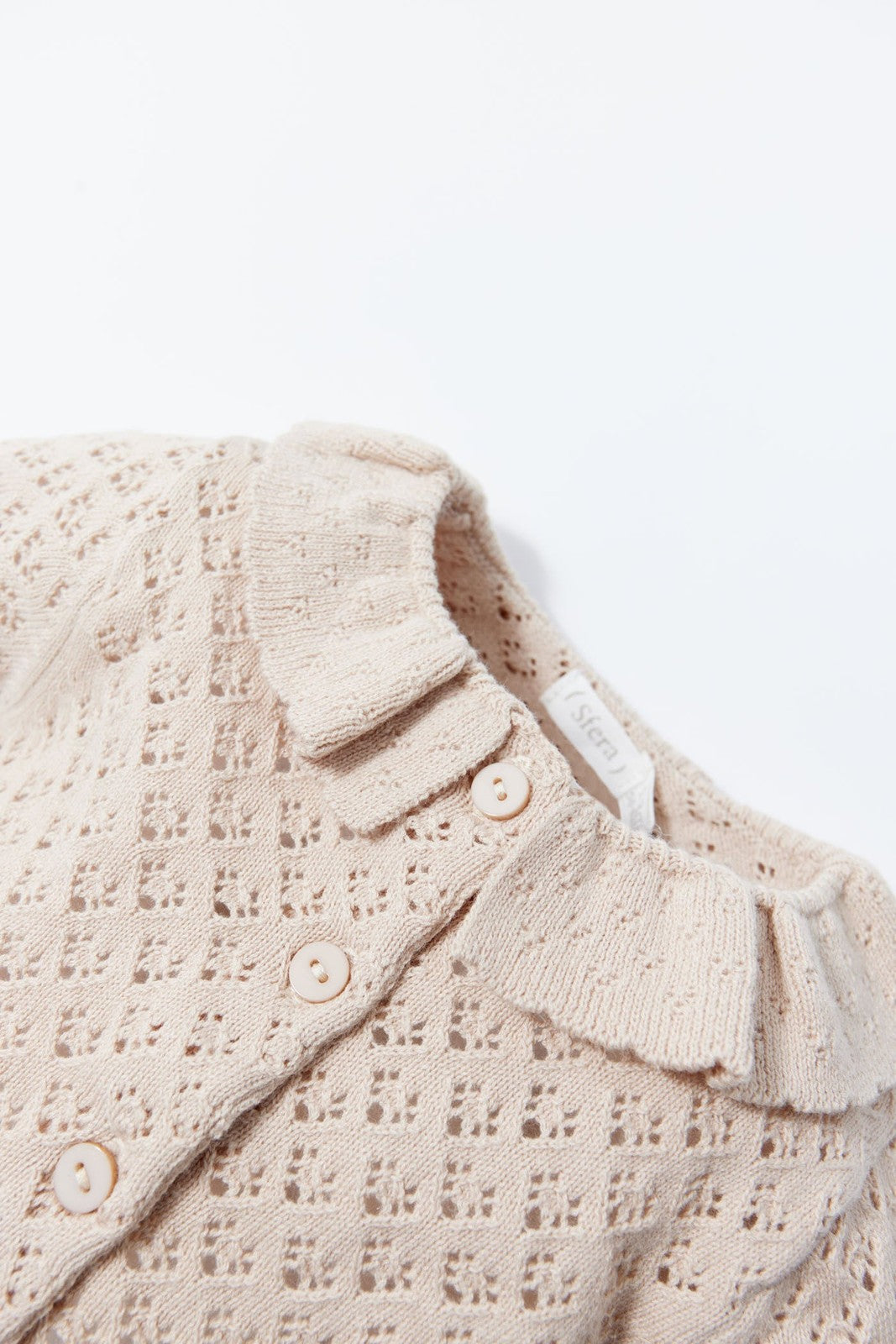 Sfera Ruffled collar cardigan - Beige 7 Shaws Department Stores