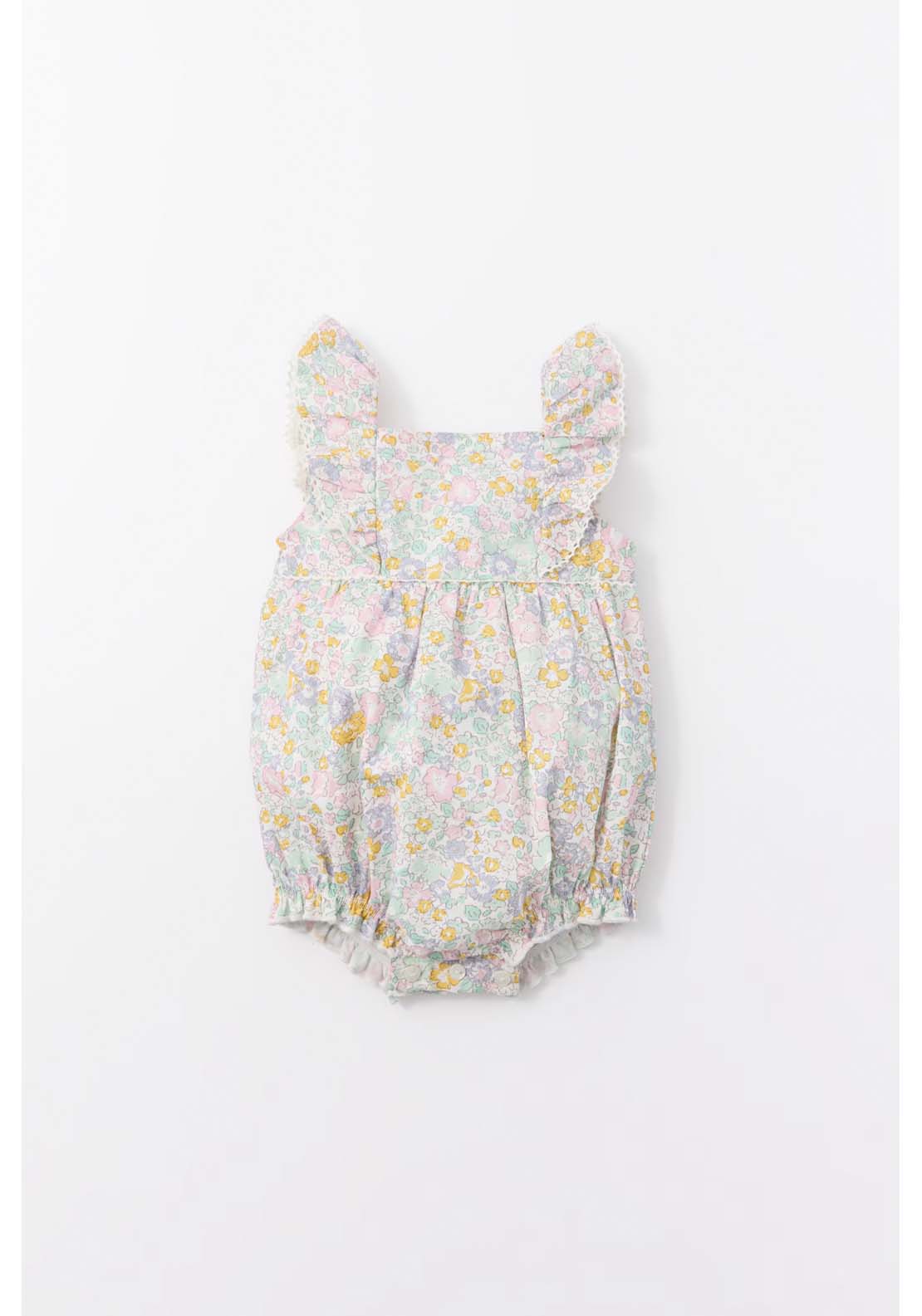 Sfera Flower Print Romper - White 1 Shaws Department Stores