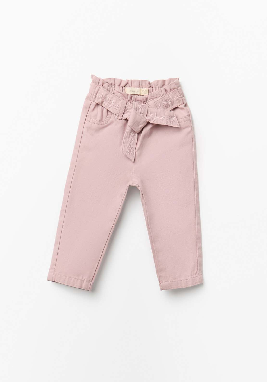 Belted Canvas Trousers - Purple