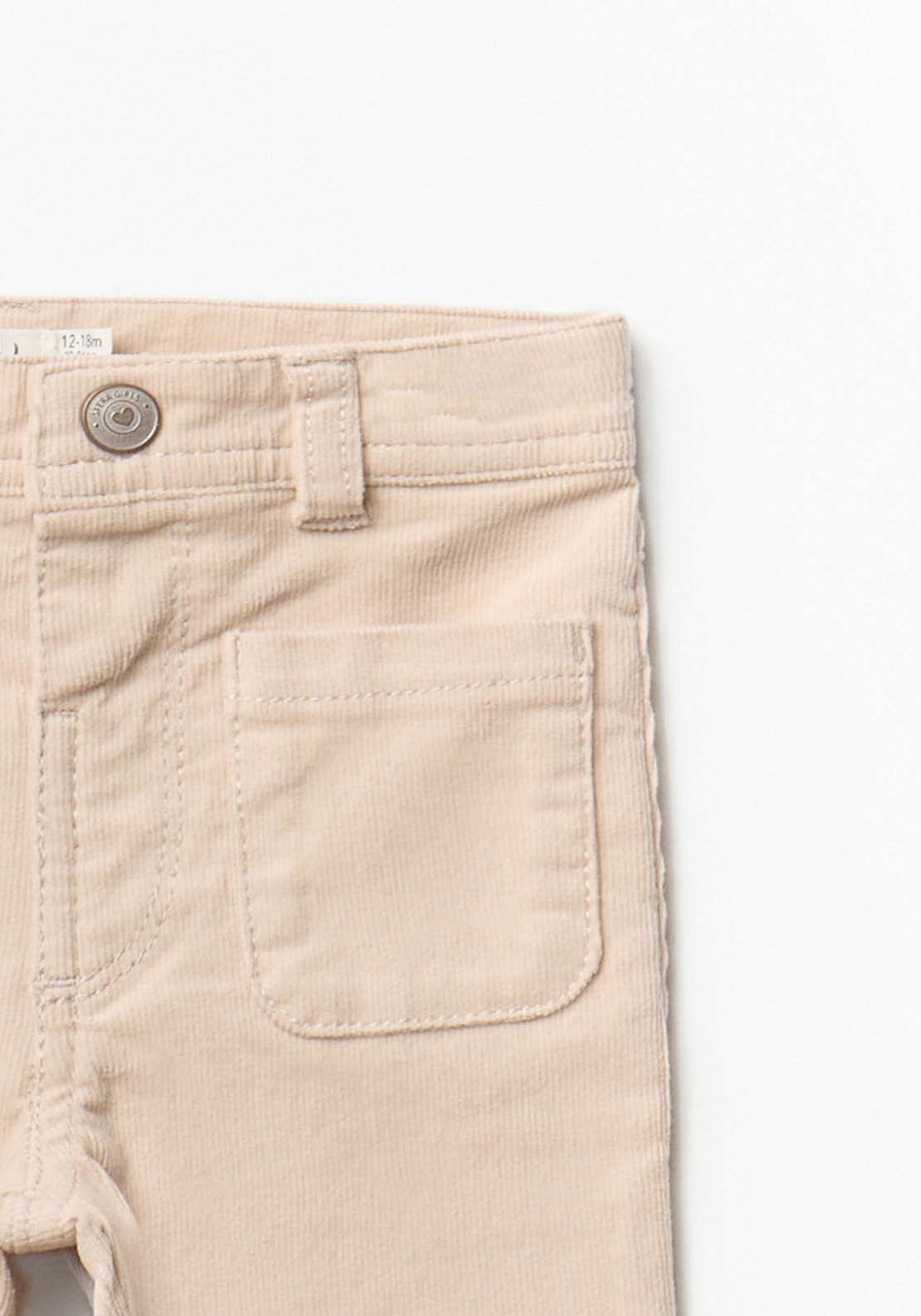 Flared Corduroy Trousers - Cream