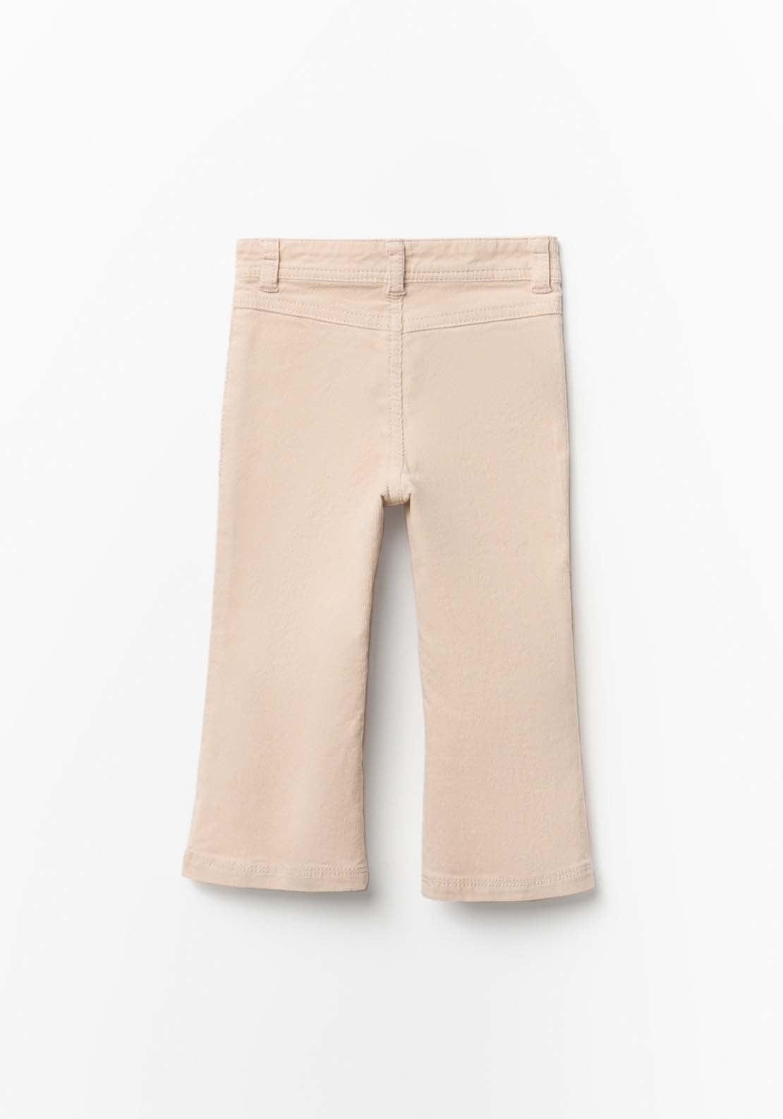 Flared Corduroy Trousers - Cream