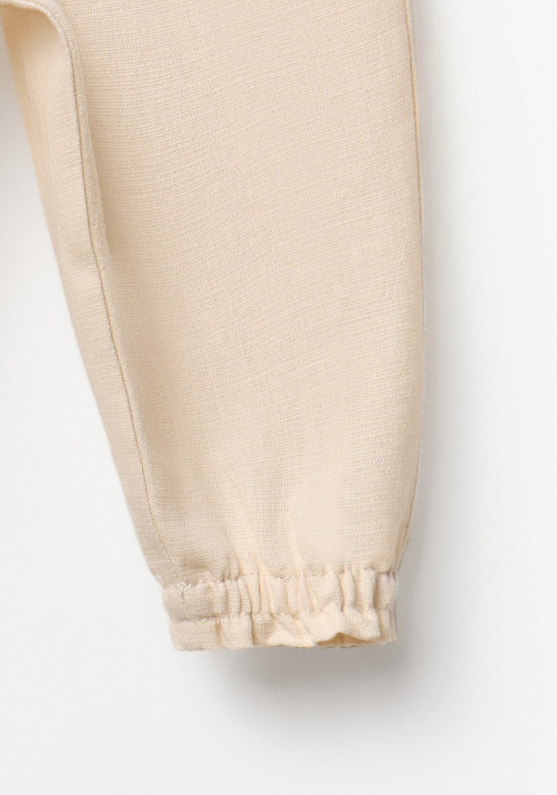 Rustic Embroidery Trousers - Cream