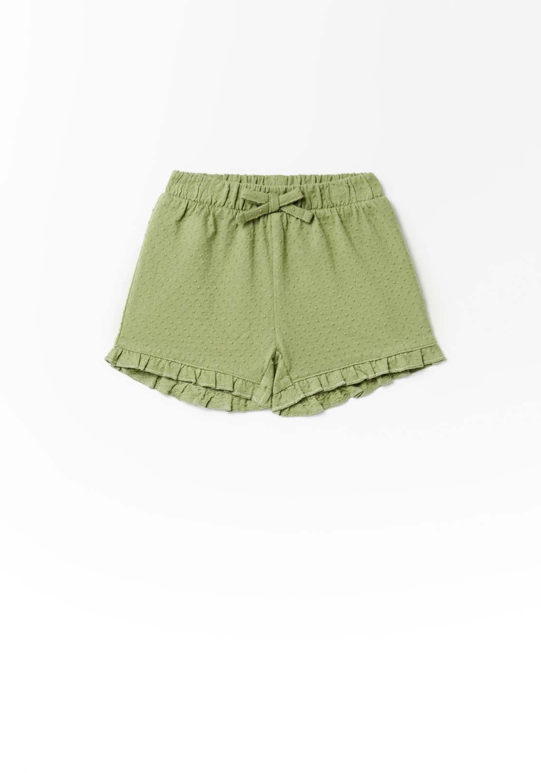 Sfera Basic Ruffle Shorts - Green 1 Shaws Department Stores