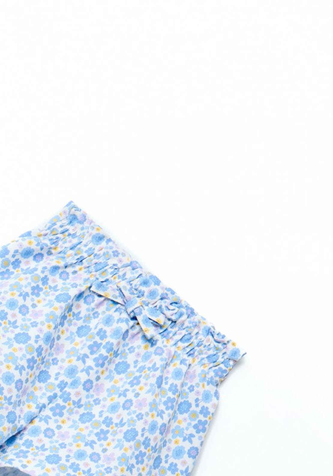 Sfera Blue flower AOP shorts - White 1 Shaws Department Stores