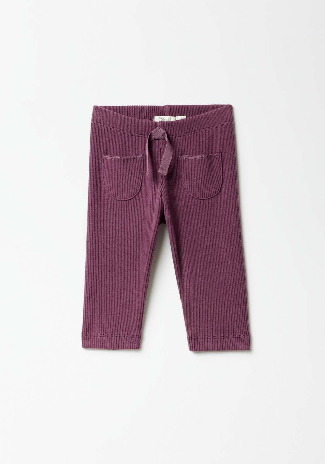 Sfera Ribbed Trousers - Purple 1 Shaws Department Stores