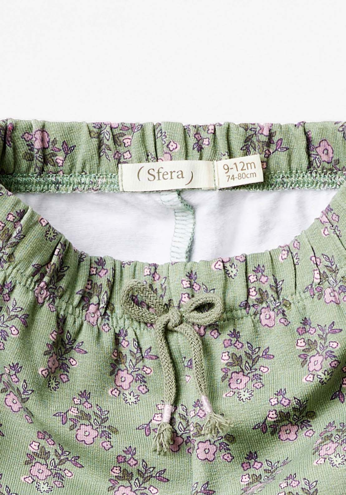 Sfera Floral Flare Trousers - Green 2 Shaws Department Stores