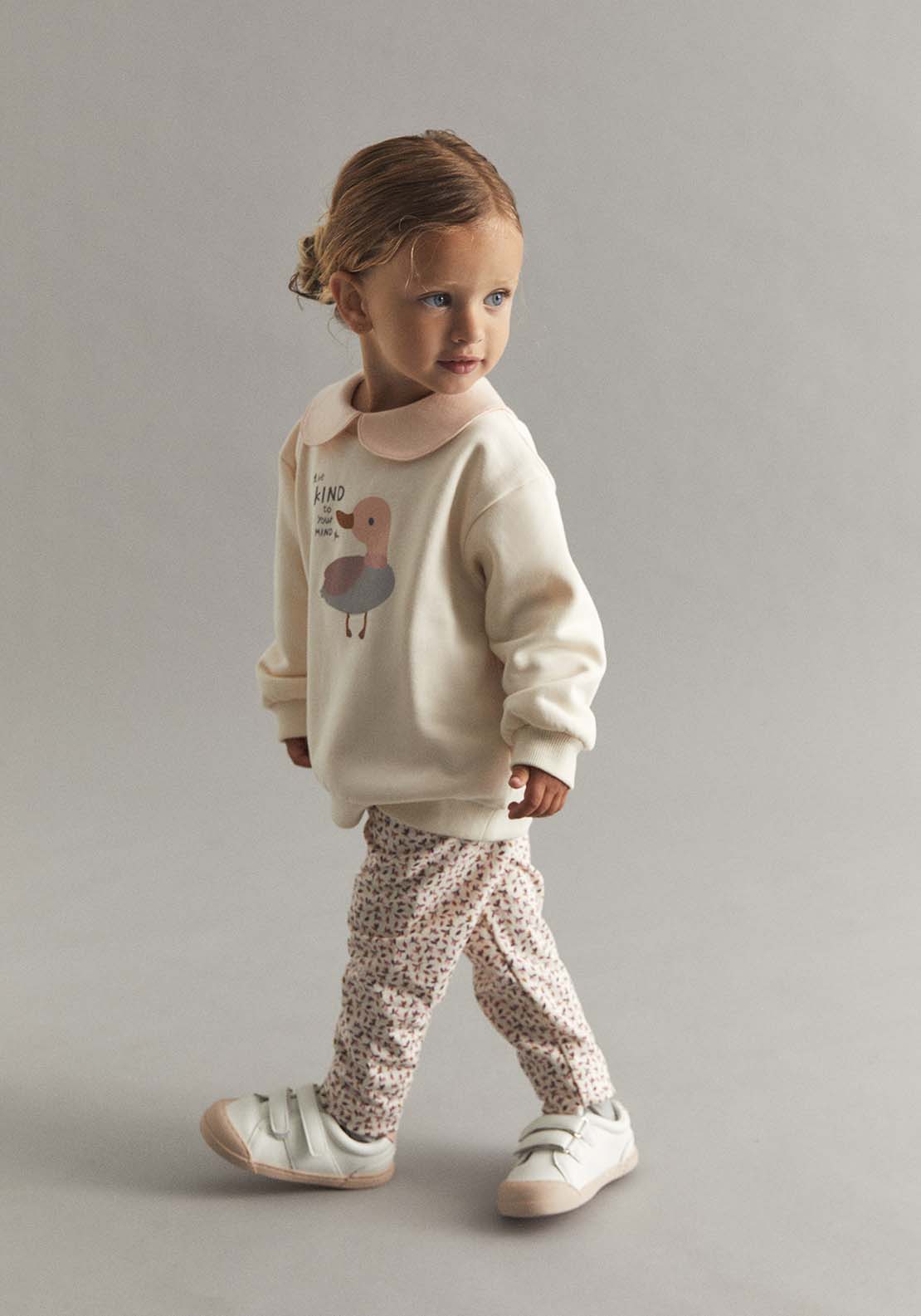 Printed Trousers - Cream Ivory