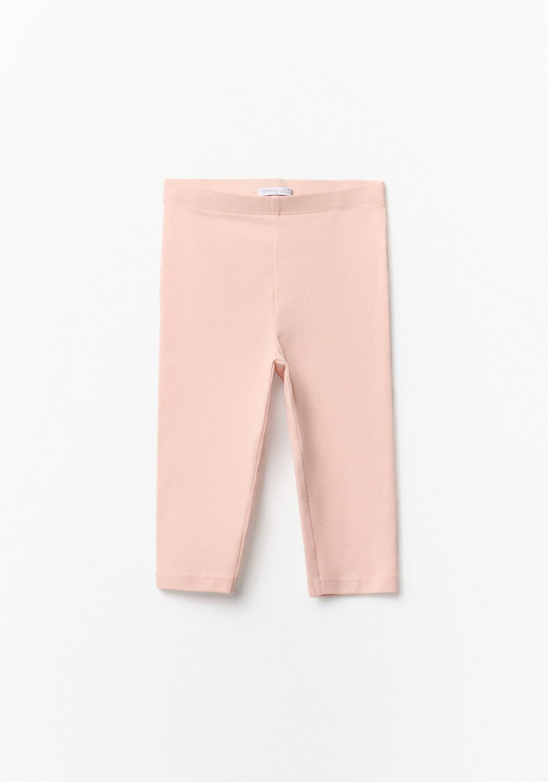 Basic Leggings Elastic Waistband - Pink