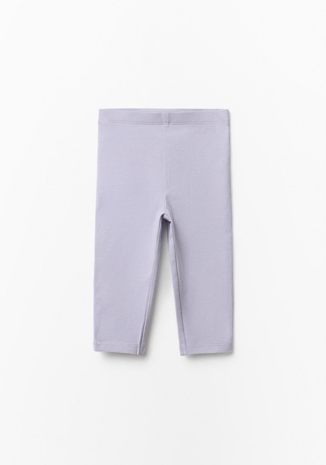 Basic Leggings Elastic Waistband - Purple