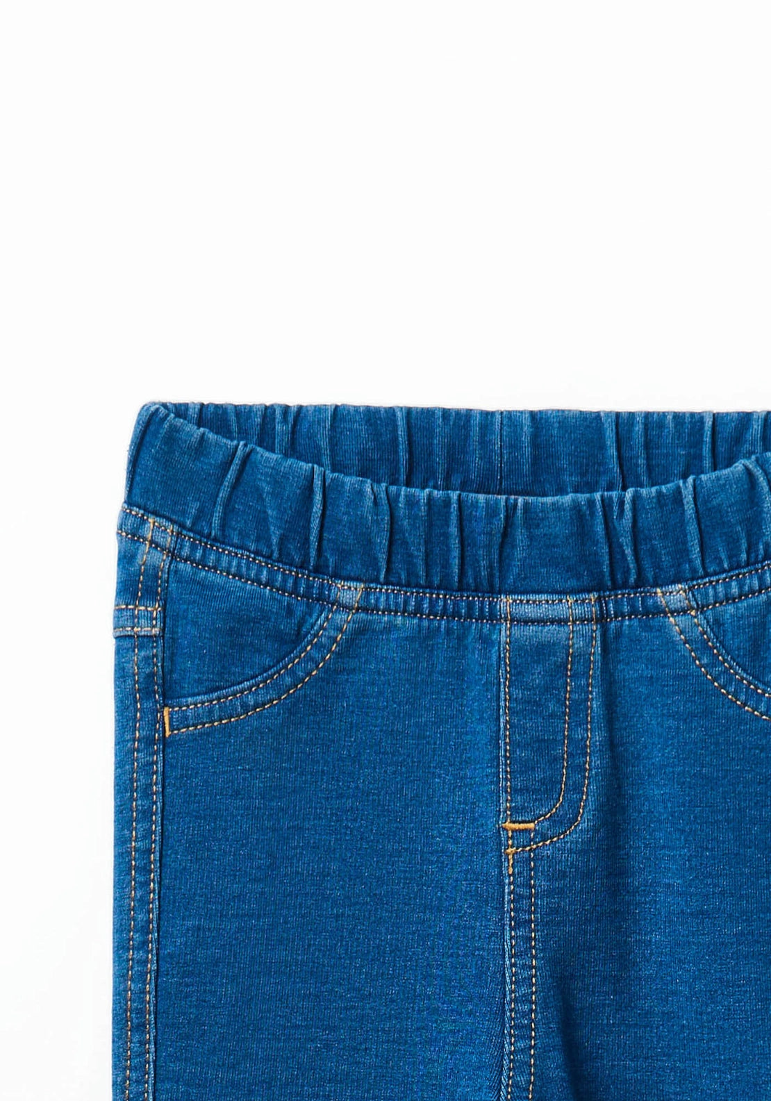 Terry Denim Leggings - Denim Medium Blue