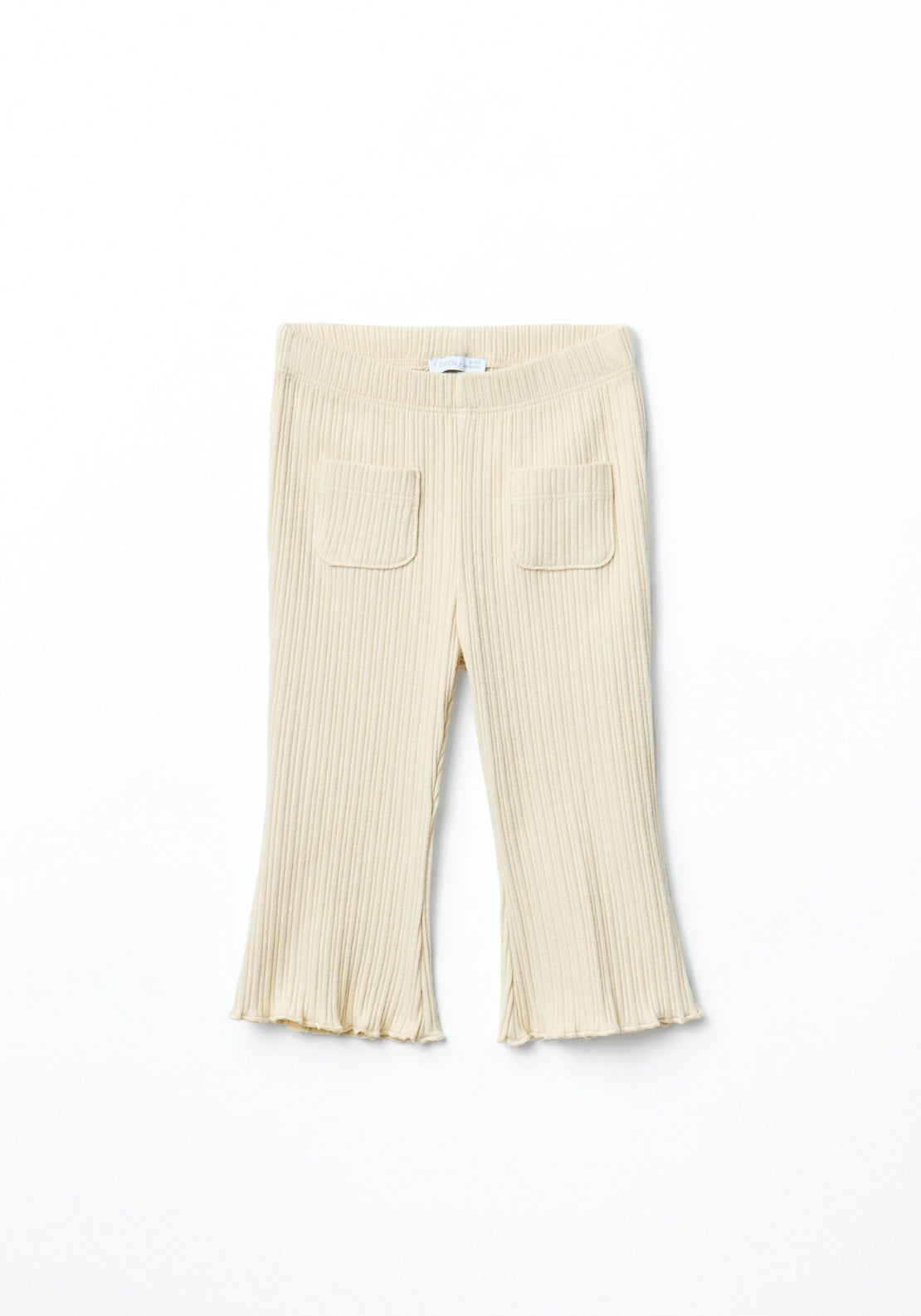 Flared Ribbed Leggings - Cream Ivory