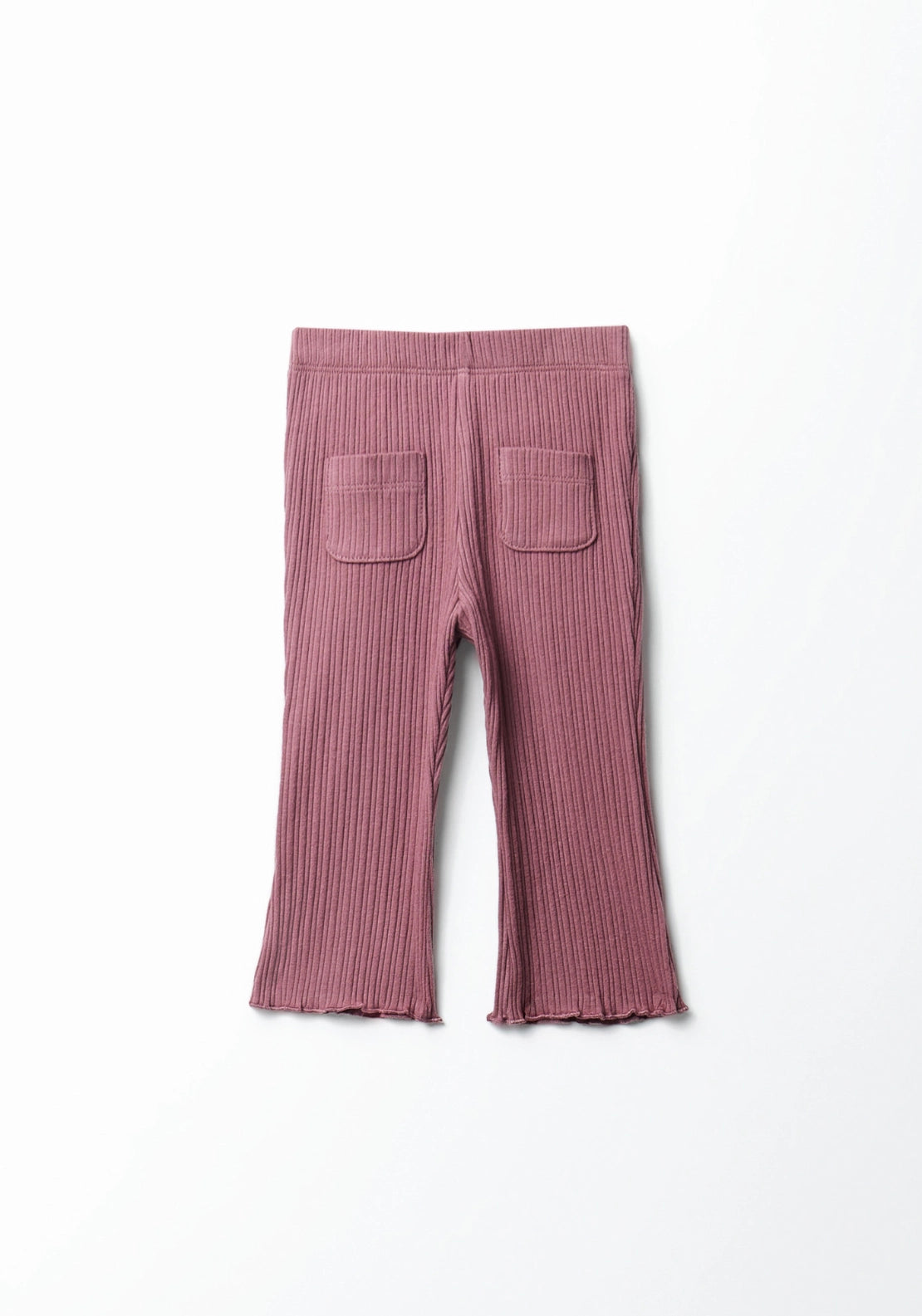 Flared Ribbed Leggings - Red