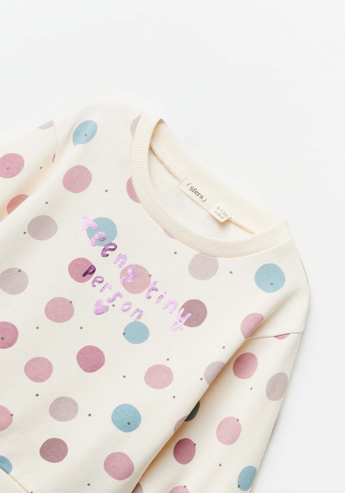 Sfera Long Sleeve Polka Dot Set - Pink Light 3 Shaws Department Stores