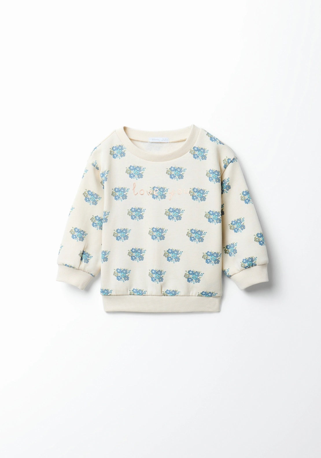 Floral Sweatshirt Set - Blue
