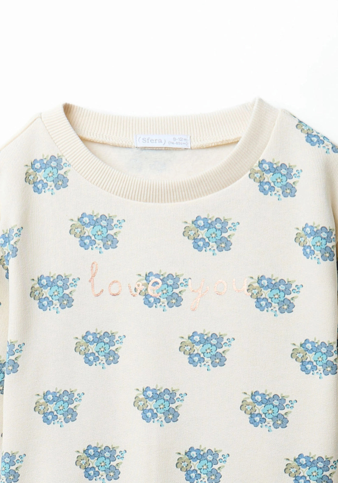 Floral Sweatshirt Set - Blue
