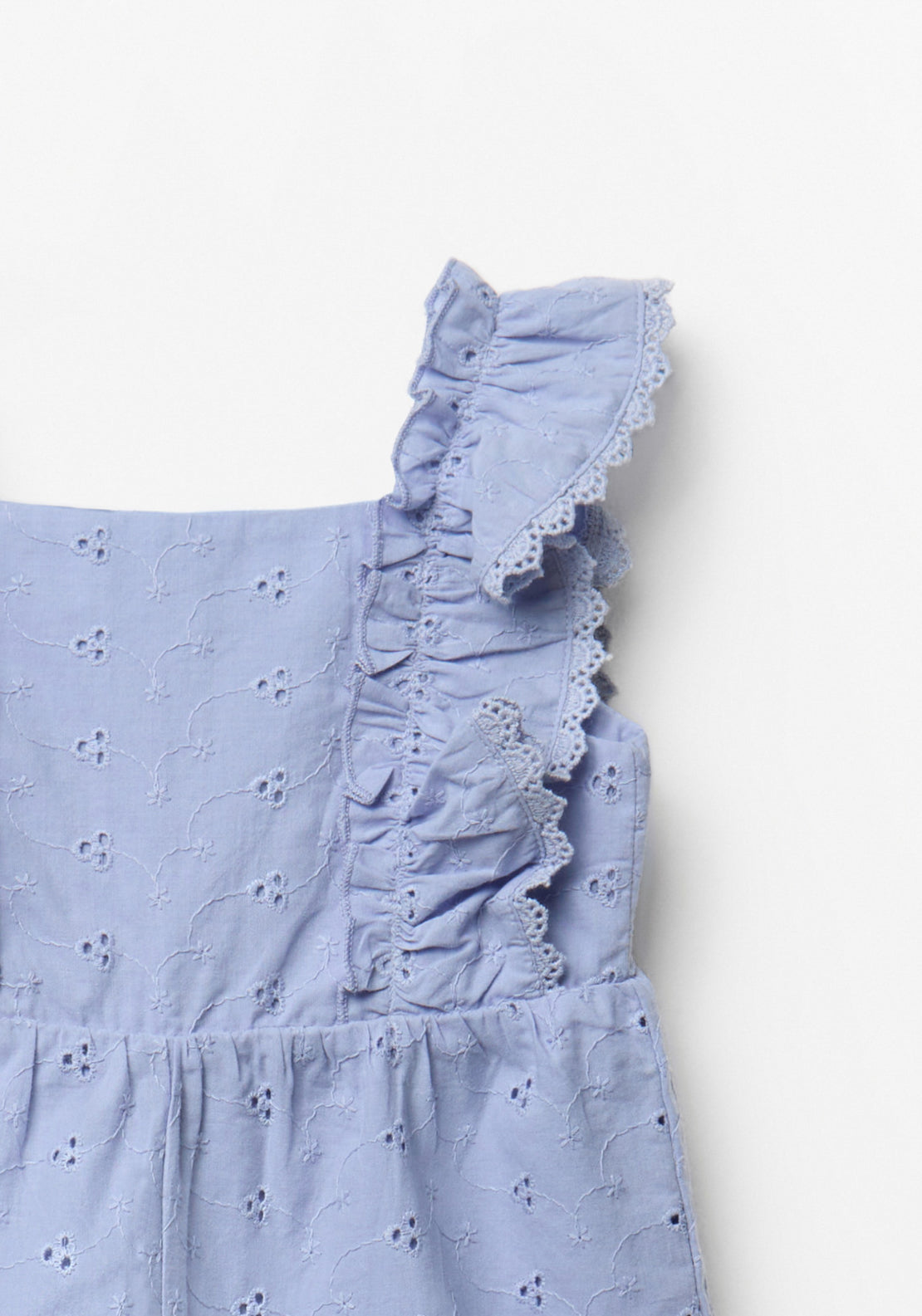 Embroidered Playsuit - Blue