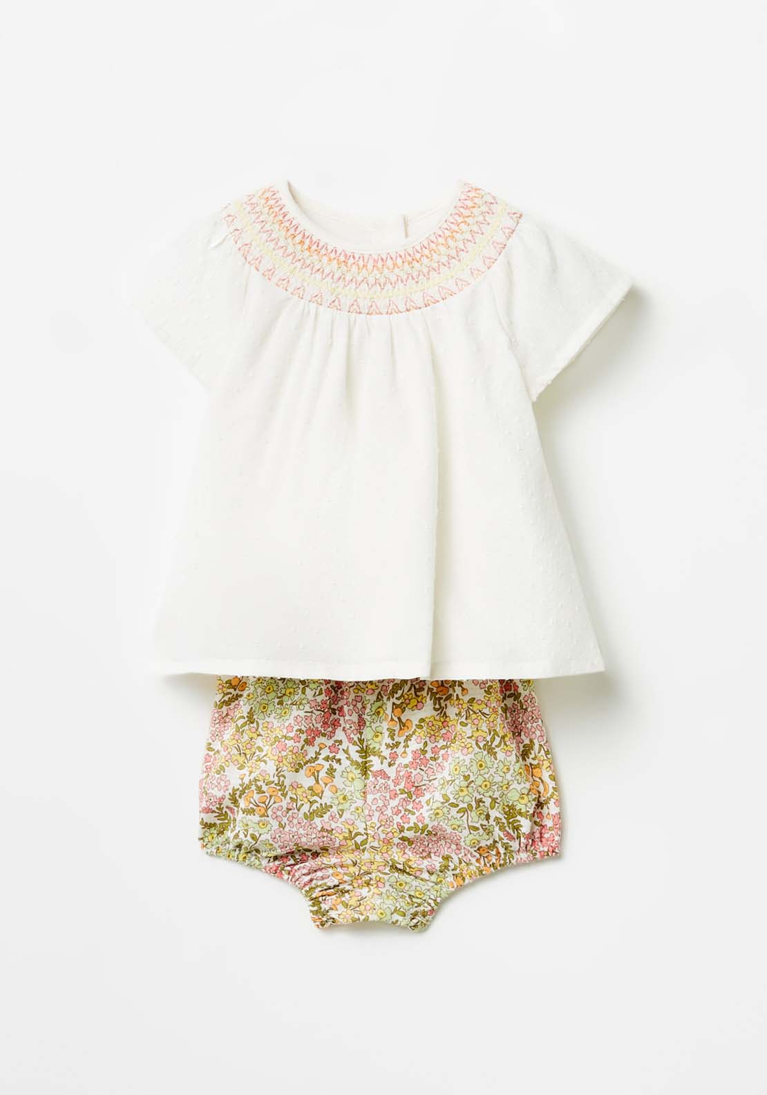 Sfera Blouse Set With Flowers - White 1 Shaws Department Stores