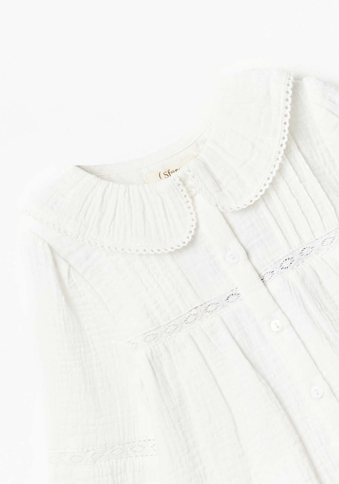 Sfera Long Sleeve Detailed Blouse - Ecru 2 Shaws Department Stores