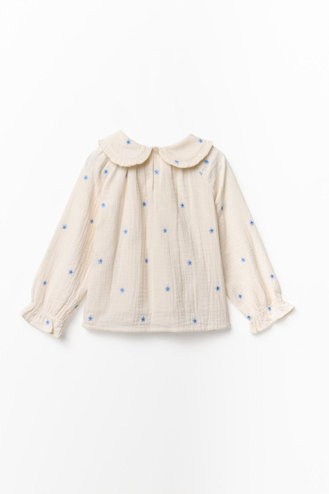 Blouse With Floral Embroidery - Cream