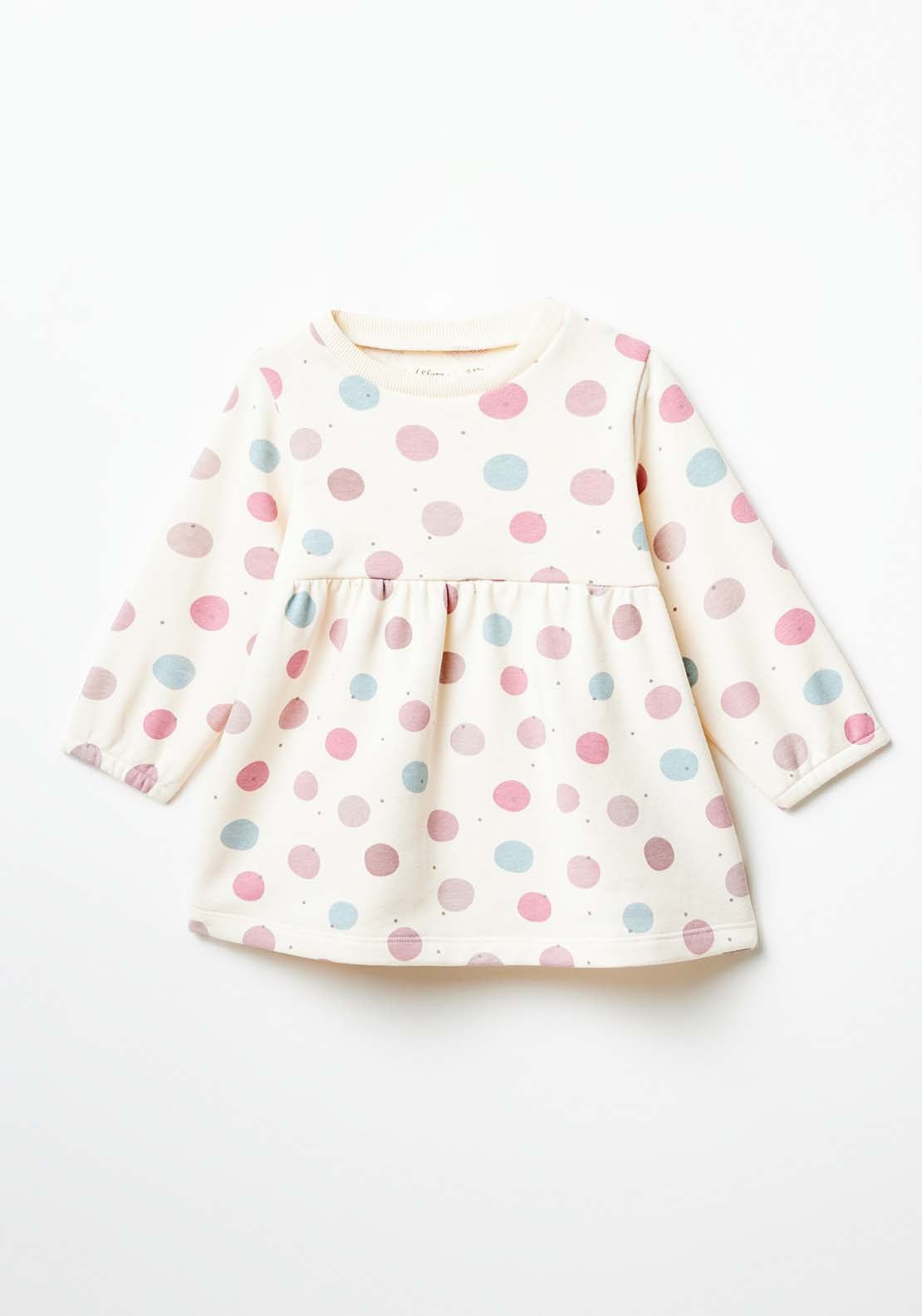 Sfera Long Sleeve Polka Dot Dress - Blue 1 Shaws Department Stores