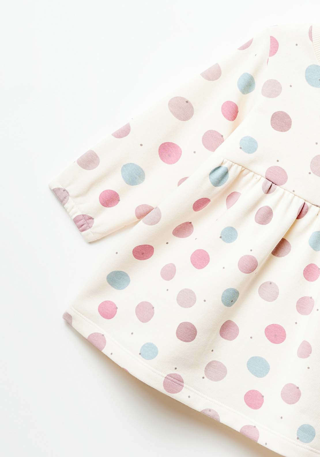 Sfera Long Sleeve Polka Dot Dress - Blue 2 Shaws Department Stores