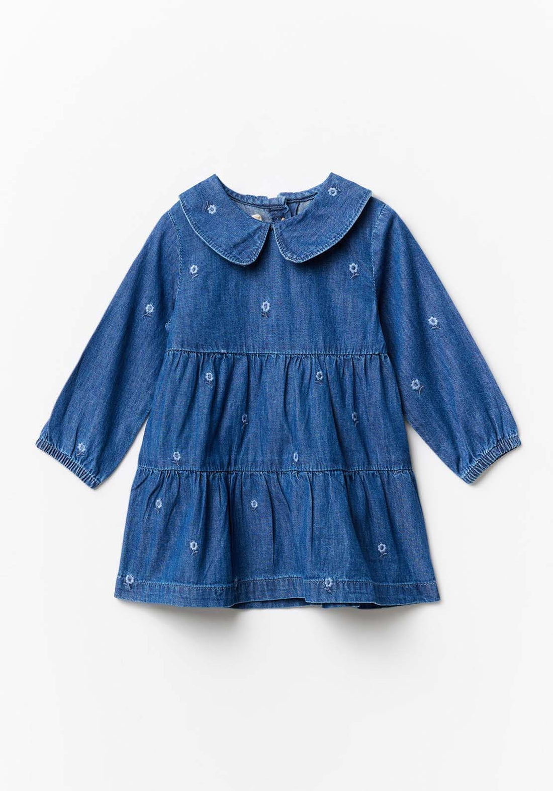Baby Girl Flower Emb Denim Dress Blue – Shaws Department Stores