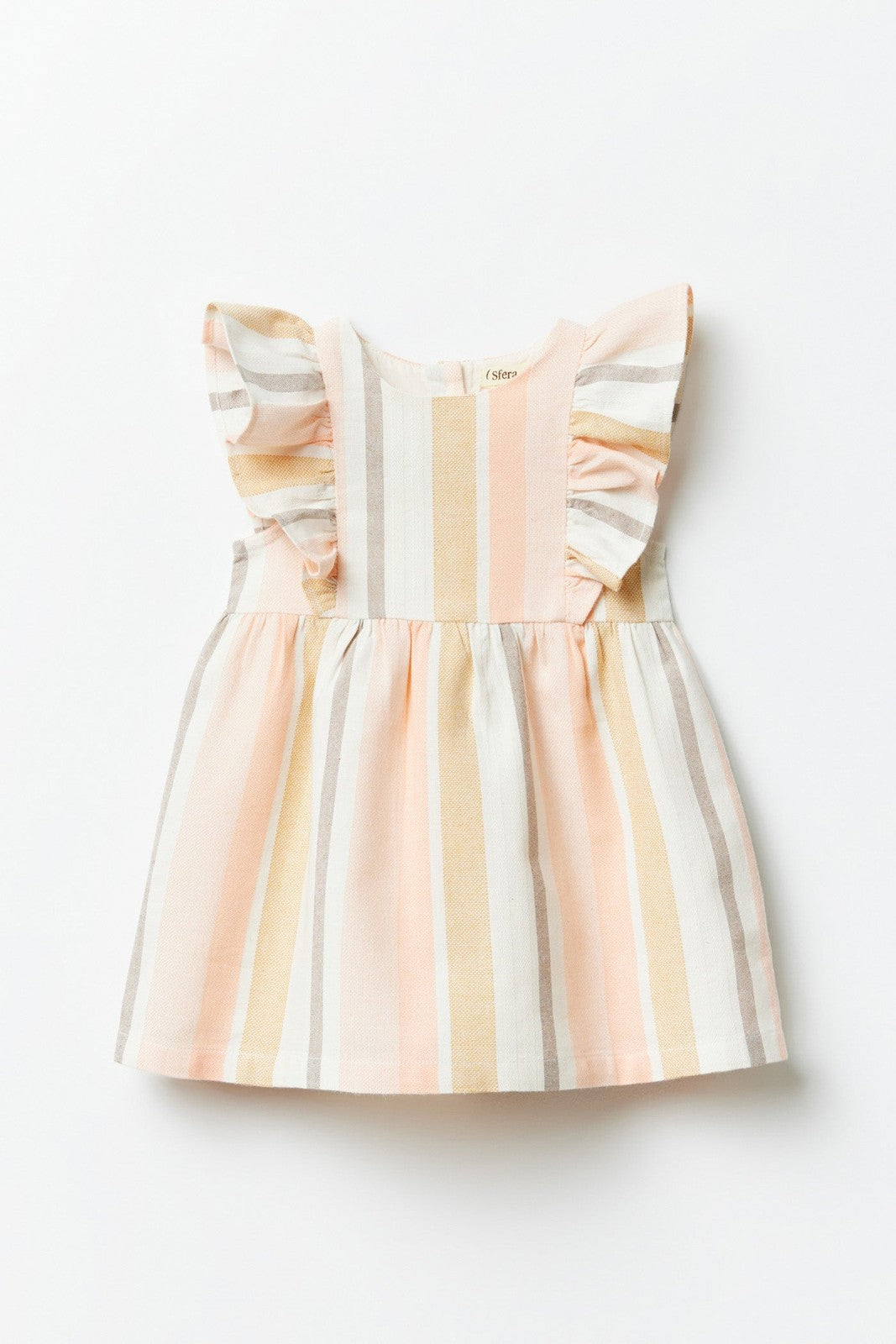 Sfera Stripes rustic dress - Salmon 1 Shaws Department Stores