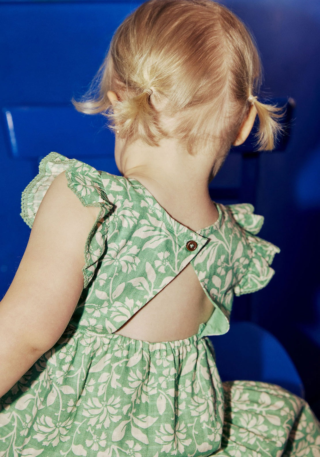 Sfera Printed two-tone dress - Green 3 Shaws Department Stores